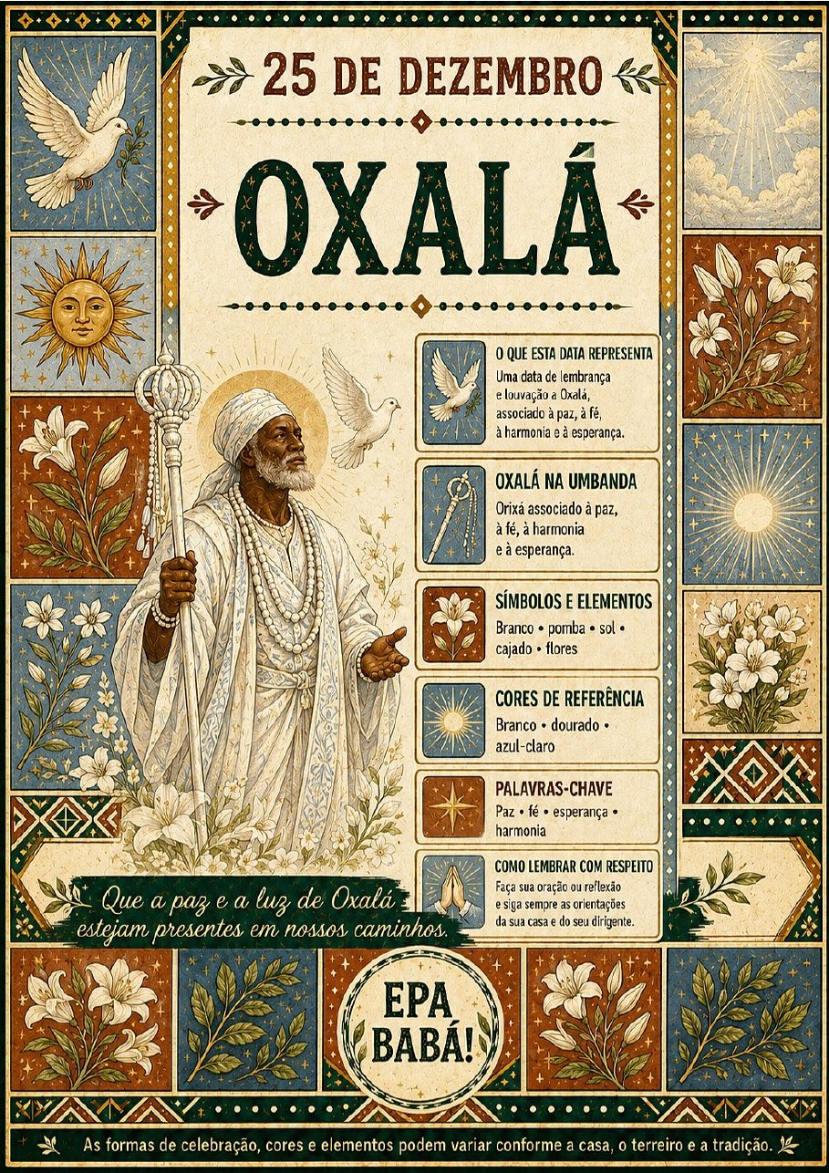 Infográfico A4 de Oxalá (25 de dezembro)