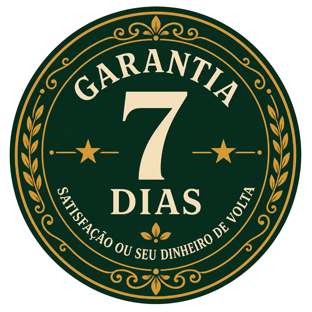Selo de garantia de 7 dias: satisfação ou seu dinheiro de volta